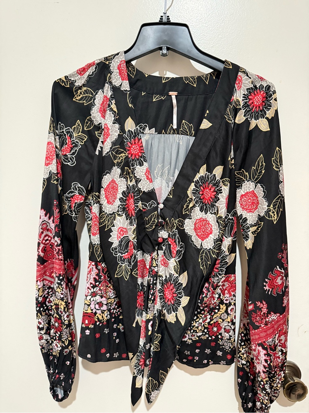 Free People Floral Tie-Front Women’s Blouse